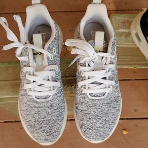 Adidas Cloudfoam Knit Sneakers in Gray and White